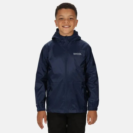 Regatta Kids' Pack It Lightweight Waterproof Hooded Packaway Walking Jacket Midnight
