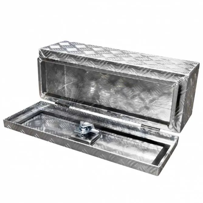 Lockable Aluminium Toolbox Chequer Plate 640x230x230mm with T Handle Locks