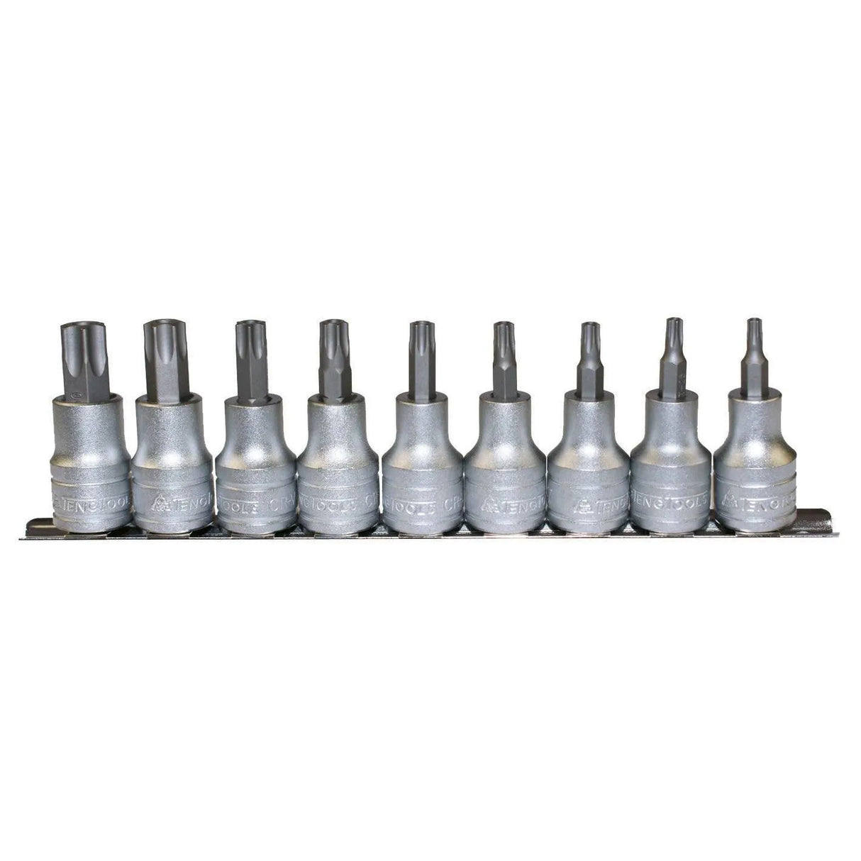 Teng Tools M1213 Tpx 9 Piece 1/2" Drive Tpx Bit Socket Clip Rail
