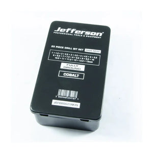 Jefferson 25Pc M35 Cobalt Drill Bit Set in Black Metal Box 