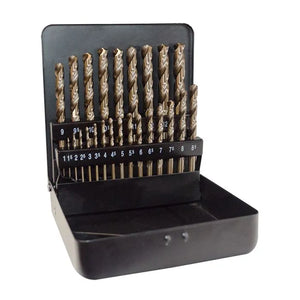 Jefferson 25Pc M35 Cobalt Drill Bit Set in Black Metal Box 