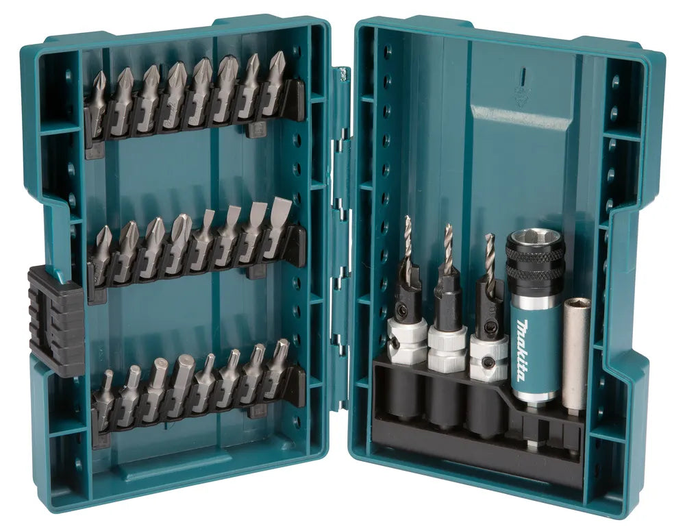 Makita D-73477 29 Piece Screw Bit & Drill Set | 1/4" Hex Shank with Magnetic Holder