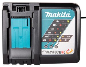 Makita DC18RC 7.2V-18V LXT Multi-Voltage Compact Charger | Rapid Charging & Optimum Battery Care