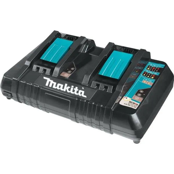 Makita DC18RD Twin Port Multi Voltage Charger | Fast Charging for 14.4V & 18V Batteries with USB Port
