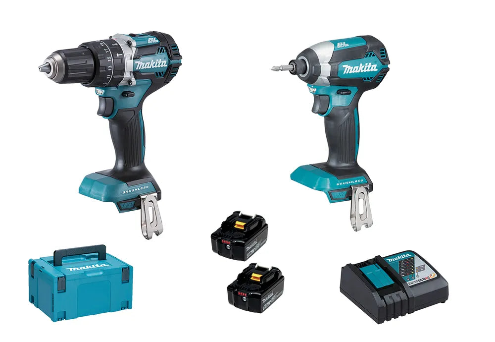 Makita DLX2180TJ 18V LXT Combi Drill Impact Driver Twin Kit (2x5Ah) | Brushless Power & Extended Runtime