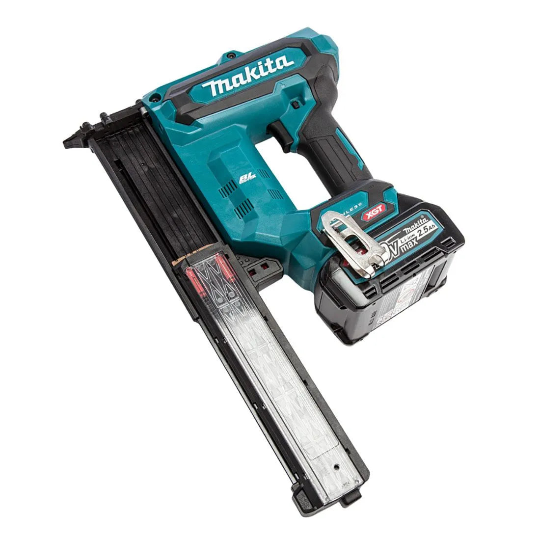 Makita FN001GD201 40mm 40V 2 x 2.5Ah Li-Ion XGT Brushless Second Fix Cordless Nail Gun | High Power & Precision