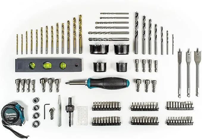 Makita P-90370 120 Piece Drill and Bit PRO Accessory Set | Versatile, High-Speed Steel Bits for Multiple Applications