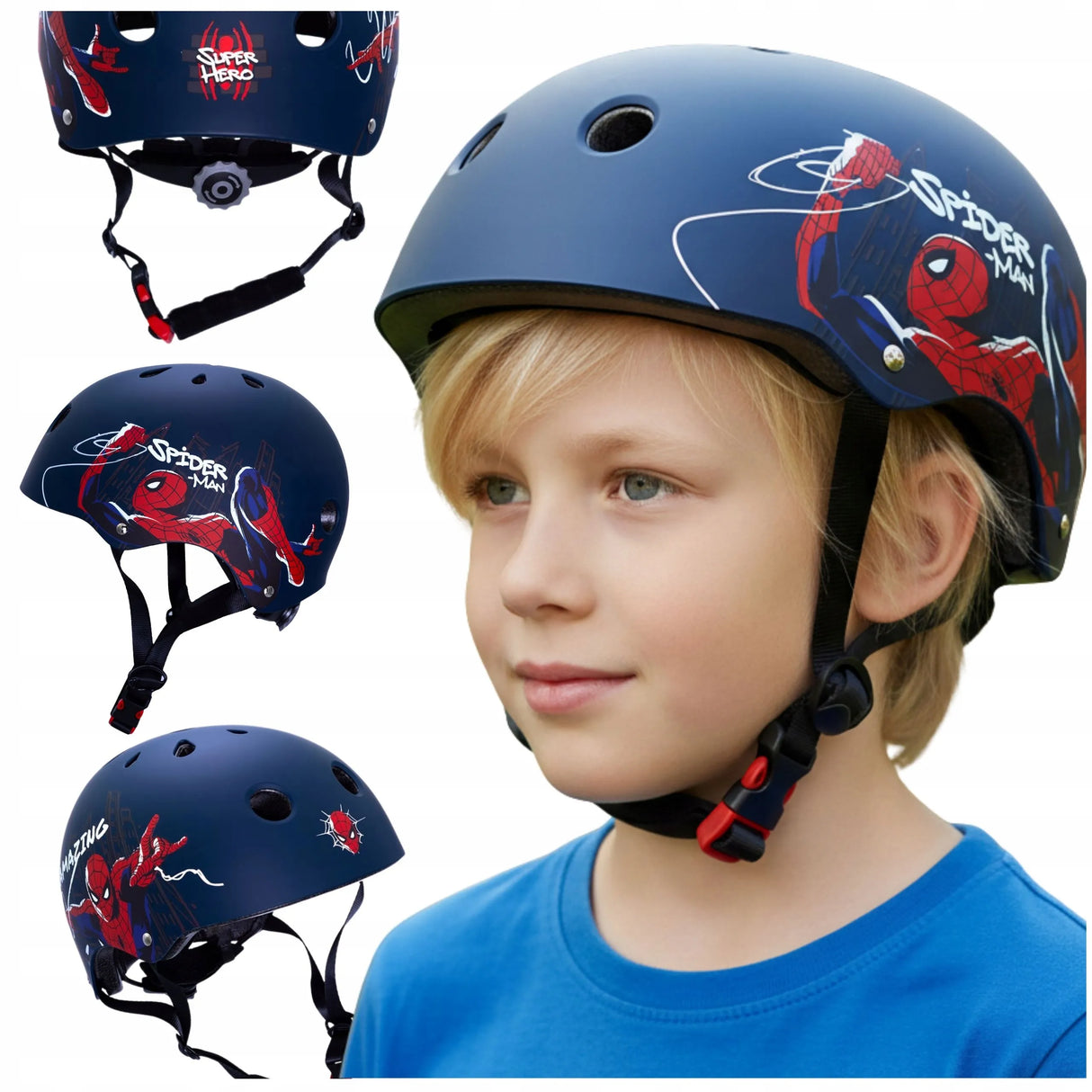 Marvel Spiderman Kids Sports Helmet | Adjustable Cycling Helmet 52-56 cm