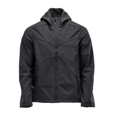 MASCOT Black Softshell Jacket - Hooded, Breathable & Windproof (22102-649-09)