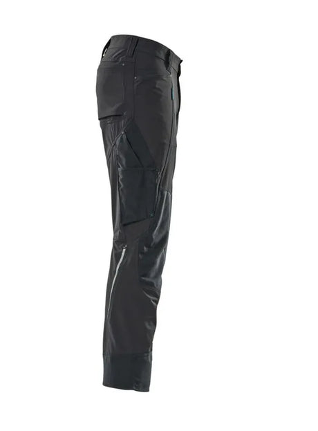 MASCOT Navy Work Trousers with Kneepad Pockets - Ultimate Stretch, CORDURA® Protection - W32.5L32