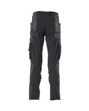 MASCOT Navy Work Trousers with Kneepad Pockets - Ultimate Stretch, CORDURA® Protection - W32.5L32