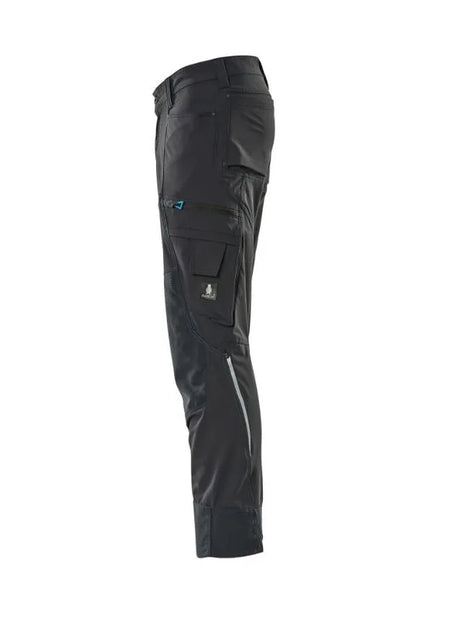 MASCOT Navy Work Trousers with Kneepad Pockets - Ultimate Stretch, CORDURA® Protection - W32.5L32
