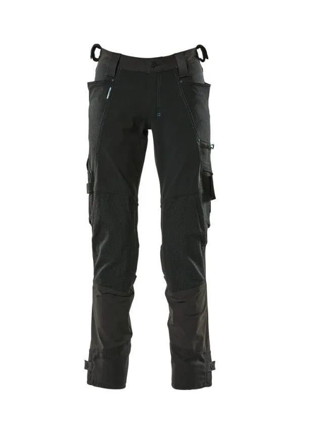 MASCOT Stretch Work Trousers - Black with Kneepad Pockets & Dyneema® (17079-311-09)