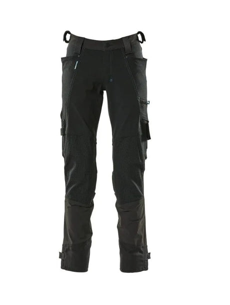 MASCOT Stretch Work Trousers - Black with Kneepad Pockets & Dyneema® (17079-311-09)