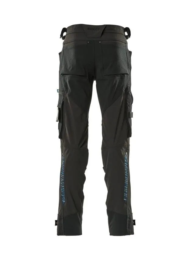 MASCOT Stretch Work Trousers - Black with Kneepad Pockets & Dyneema® (17079-311-09)