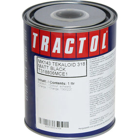 TRACTOL Matt Black High Gloss Paint 1 Litre - Durable Finish for Agricultural & Construction Equipment - MK143