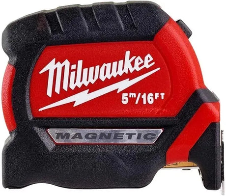 Milwaukee 4932464602 Magnetic Tape Measure 5 m / 16 ft - 27 mm Dual‑Scale Jobsite Tape