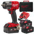 Milwaukee M18 FUEL ½″ Impact Wrench Kit - 881 Nm Torque, 2x 5.0Ah Batteries, Case & Charger