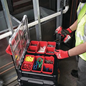 Milwaukee Packout Organizer with 10 Removable Bins, IP65 Rated - Durable Jobsite Storage