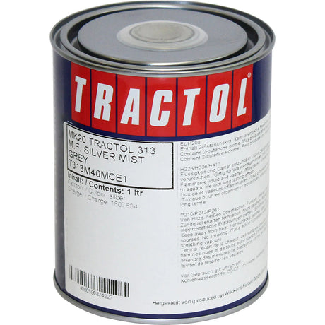 Tractol Massey Ferguson Silvermist Grey Paint (T313M40) - 1 Litre for Agricultural & Construction Equipment - MK20