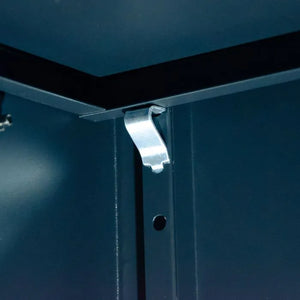 Jefferson Modular Storage System Combo with LED Lights - Lockable Units & Wooden Work Bench
