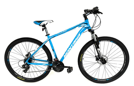 Montana DRA 29R Mountain Bike 17" Frame Blue/White - Shimano 24-Speed with Mechanical Disc Brakes