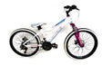 Montana Fitness 20 Inch Kids Mountain Bike - White/Pink/Blue | Alloy Frame & Shimano Gears