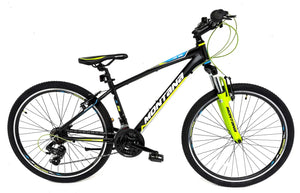 Montana Junior 26" Mountain Bike - Black/Green/Blue, 15" Alloy Frame, Shimano 21 Speed