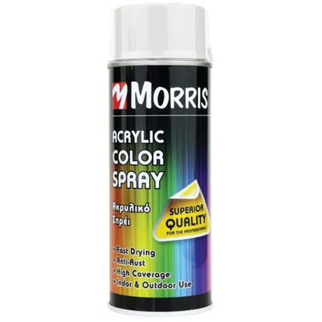 Morris Acrylic Colour Spray Paint Matt White 400ml - RAL 9010