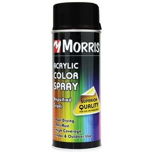 Morris Acrylic Spray Paint Jet Black 400ml - RAL 9005