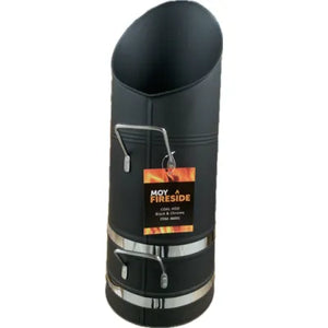 Moy Fireside Coal Hod Tall - Black with Chrome Trim, 21" Front Lip - Traditional Coal and Kindling Storage