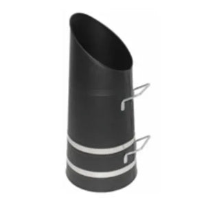 Moy Fireside Coal Hod Tall - Black with Chrome Trim, 21" Front Lip - Traditional Coal and Kindling Storage
