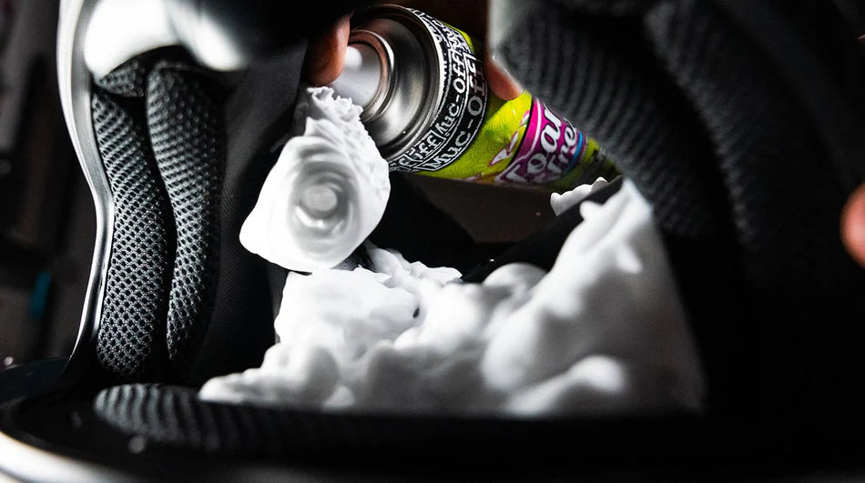 Muc-Off Foam Fresh Soft Material Cleaner 400ml - Instant Foaming Action for Helmets & Gear