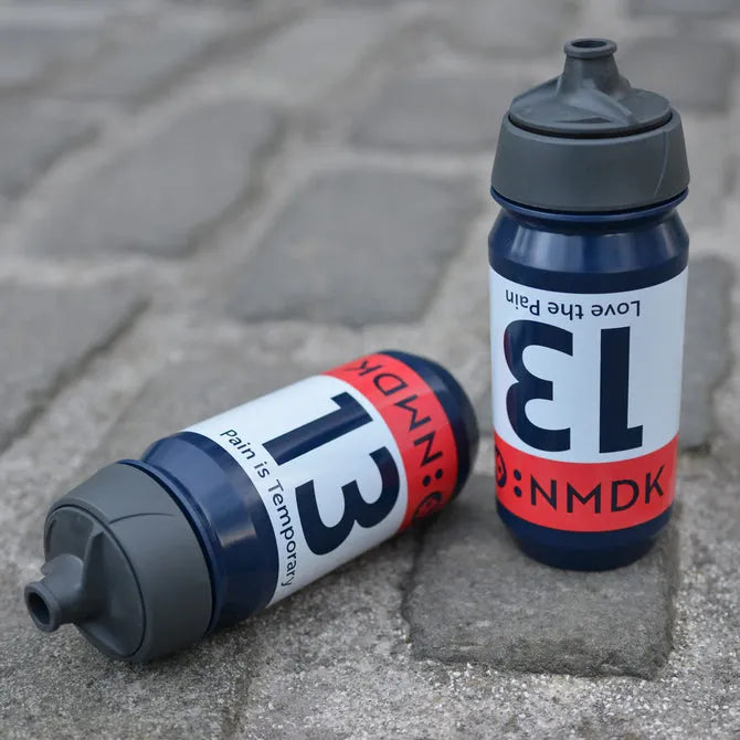 RULE #13 Navy/Red Bidon | 500ml Biobased, Leakproof Cycling Water Bottle