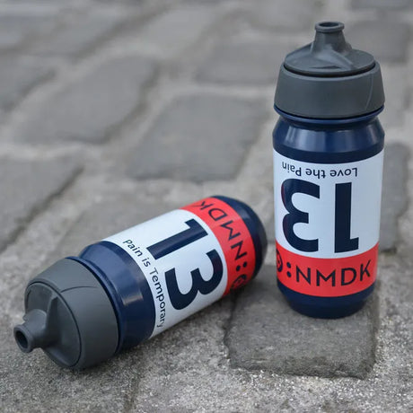 RULE #13 Navy/Red Bidon | 500ml Biobased, Leakproof Cycling Water Bottle
