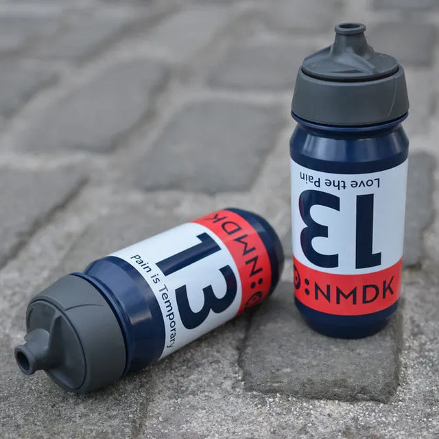 RULE #13 Navy/Red Bidon | 500ml Biobased, Leakproof Cycling Water Bottle