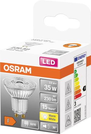 Osram 4058075233263 Led (monochrome) Eec F (a - G) Gu10 Reflector Bulb 2.6 W = 35 W Warm White (ø X L) 50 mm X 52 mm 1