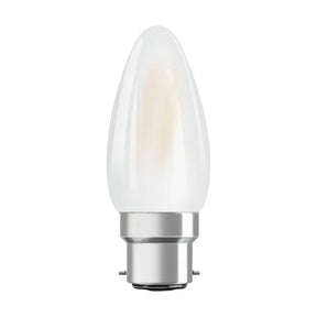 Osram LED B22D Candle Filament Frosted 4W 470lm - 827 Extra Warm White Replaces 40W