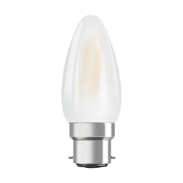 Osram LED B22D Candle Filament Frosted 4W 470lm - 827 Extra Warm White Replaces 40W