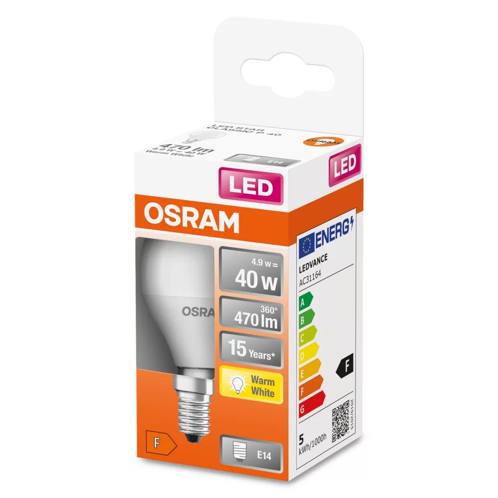 Osram LED E14 4.9 watts 2700 Kelvin 470 lumens