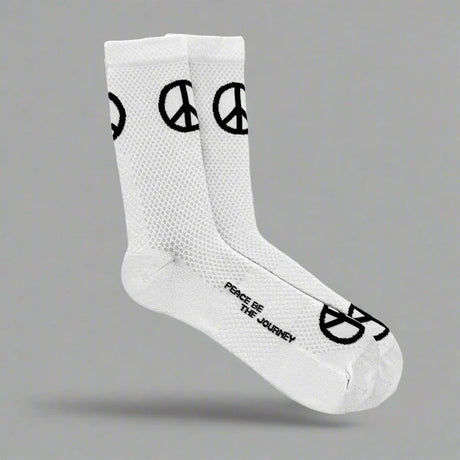 NMDK PEACE White Cycling Socks | Q-Skin Antibacterial Pro Fit Socks