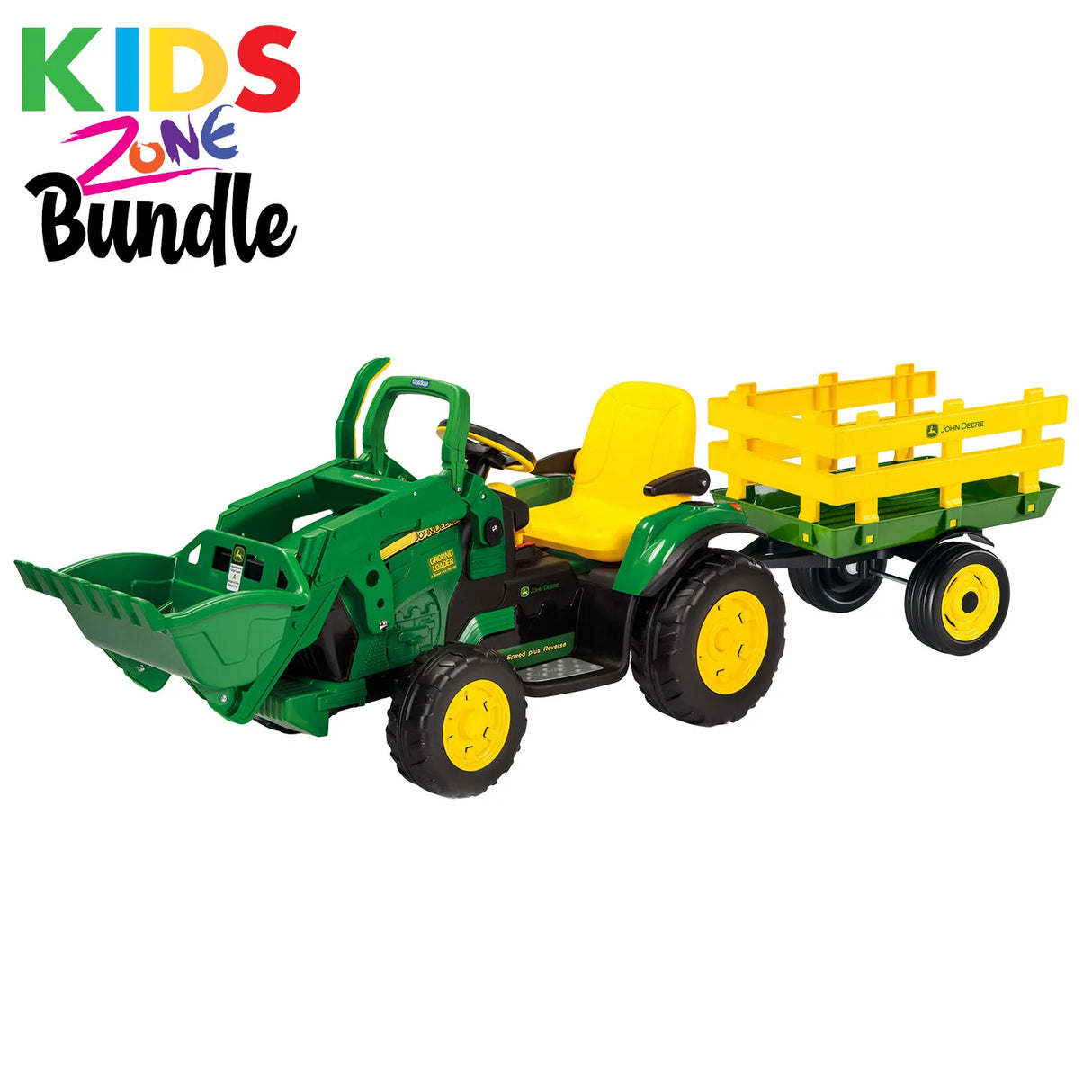 Peg Perego John Deere Ground Loader & Stake Side Trailer