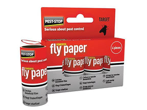 Pest-Stop Fly Papers (Pack of 4) | Traditional Sticky Fly Traps for Home Use
