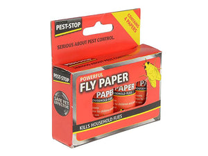 Pest-Stop Fly Papers (Pack of 4) | Traditional Sticky Fly Traps for Home Use