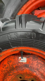 Petlas X2 8.3-20 Tyres 6 Stud + 13.6-28 8 Stud L Series Ag Tyres 70%  + Kubota Rims 