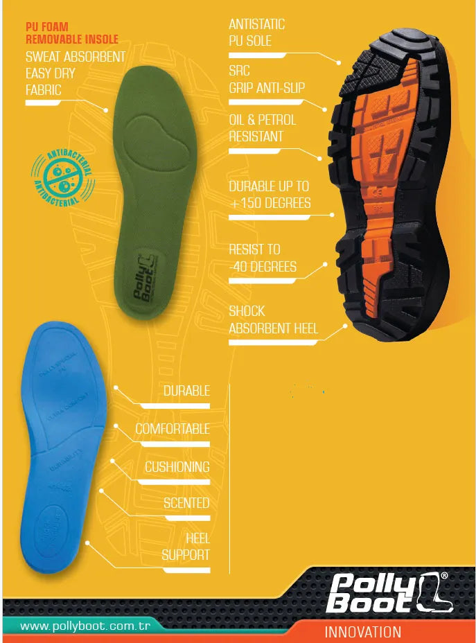PollyBoot Ranger Wellies - Lightweight, Waterproof, and Breathable with Optional Composite Toe Protection
