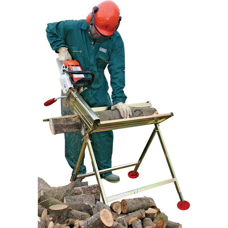 Portek Logmaster Heavy Duty Saw Horse Chainsaw Mounted Log Bench