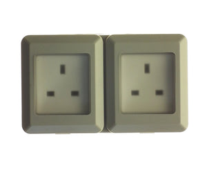 Powermaster 2 Gang Outdoor Damp Proof Socket - IP55 Rated