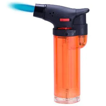 Prof Jet Flame Easy Torch – Transparent, Assorted Colors, Safety Lock & Windproof Flame