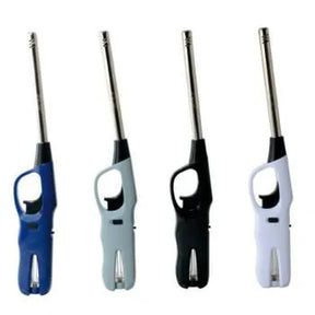 Prof Windproof Classic Long Neck Gas Lighter | Refillable Butane, Child-Resistant, Dual Flame Technology